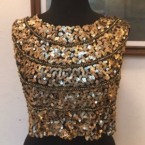 Hot & Delicious top Size S/M cooper Sequin top